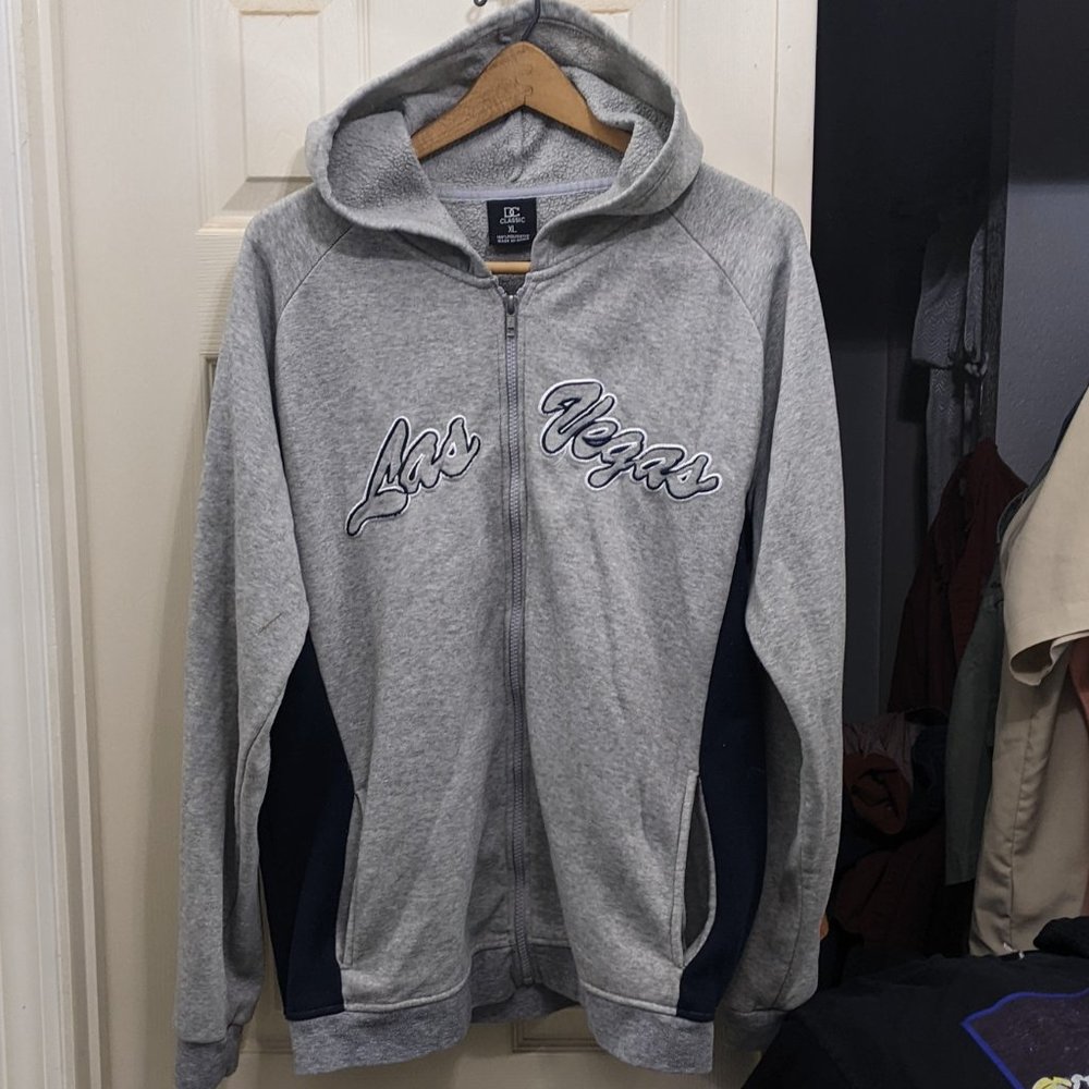 DC Classic Jacket Mens XL Gray Vegas Hoodie Pockets